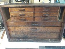 Vintage Large 9 Drawer Engineers Cabinet Wood Tool makers box Chest 