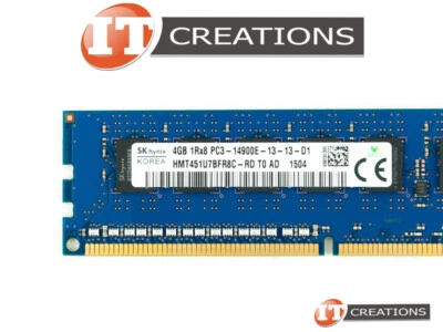 SK HYNIX 4GB PC3-14900E DDR3-1866 UNBUFFERED ECC MEMORY MODULE HMT451U7BFR8C-RD - Image 1 of 2