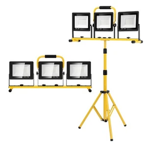 Luci da Lavoro 21000 Lumen con Supporto, 3 Luci da Lavoro LED Testa Regolabile, 10Ft Co... - Foto 1 di 7