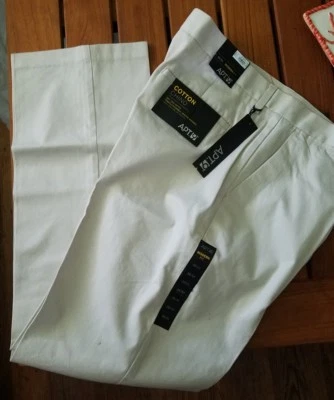Pantalón chino Apt 9 ajuste moderno suave 100 % algodón caqui frente plano 36x31 pierna recta Foto 1 de 4