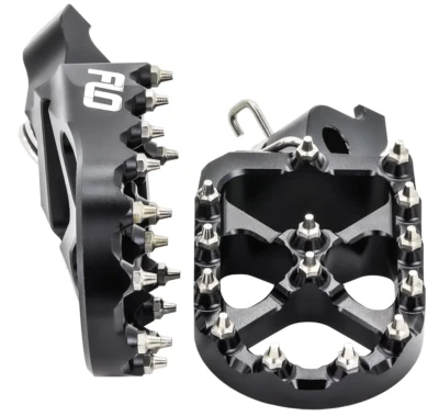 Flo Motorsports Pro Series MX Footpegs - Preto - Kawasaki 07-25 KX250F KX450F - Imagem 1 de 3