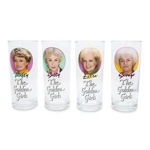 The Golden Girls Frames Logo 10-Ounce Tumbler Glasses | Set of 4 - Picture 1 of 8