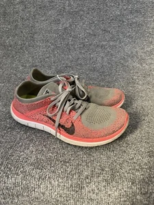 Nike Free 4.0 Flyknit Pink Geometric Athletic Shoe Women 8 - Picture 1 of 10