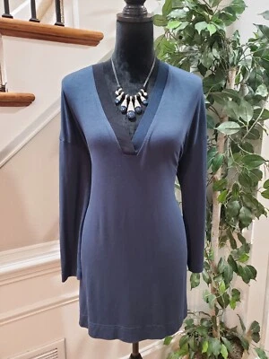 Blusa Top Banana Republic Mujer Negra Modal Poliéster Cuello en V Manga Larga Mediana Foto 1 de 4