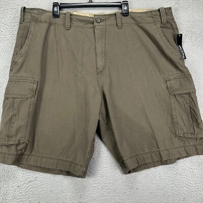 Arizona Jean Company Mens Cargo Shorts 50 Big Tall Grey Flat Front Casual NEW - Image 1 of 4