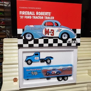 ERTL 9588 1993 1/64 #M-3 FIREBALL ROBERTS 1937 Ford Tractor Trailer 1 of 2500 - Picture 1 of 8