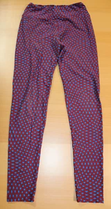 Womens Juniors Lularoe High Waist leggings OS One Size Diamond Print Red / Blue - Picture 1 of 6