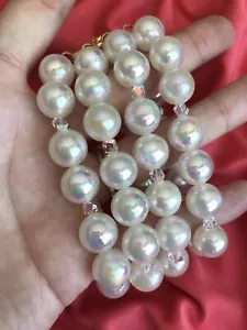 Luly Lu Kugelarmband "Auster" weiß irisierend Swarovski AB gestapelt Perlen - Bild 1 von 7
