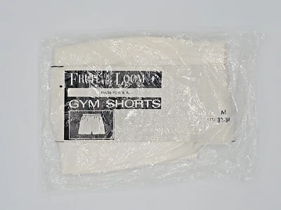 1970's FRUIT OF THE LOOM FTL Mens White Gym Shorts Size M Vintage Made in USA - Image 1 of 4