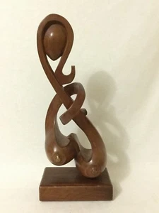 Wood Carved abstract women Art Sculpture Decor - Picture 1 of 8