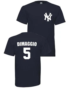 YOUTH Dimaggio # 5 NEW YORK YANKEES T-SHIRT NAVY  FREE SHIPPING - Picture 1 of 2