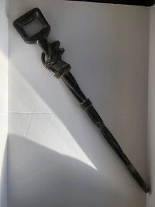 Handgeschnitzter einzigartiger leichter Holzstock schwarz quadratischer Griff 36 Zoll - Bild 1 von 11