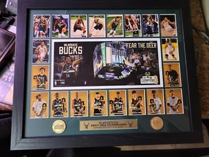 Milwaukee bucks framed Team Championship. Number 3 out of 2021.  22"x13"  - Picture 1 of 2