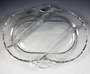 Fostoria Century Vidrio Prensado 11" 3 Piezas Ovalado Relish Plato Patrón Transparente #2630 - Imagen 1 de 5