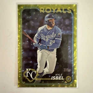2024 Topps Kyle Isbel #525 Yellow Crackle /50 Kansas City Royals - Picture 1 of 3