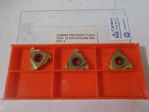 (3) NIB Carmex 27 ER 4 STACME MXC Carbide Inserts - Picture 1 of 3