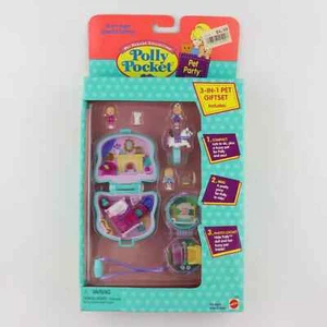 POLLY POCKET 1995 Pet Party Cuddly Kitty Locket Walmart Gift Set NEW & SEALED - Picture 1 of 9