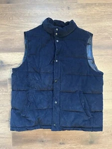Banana Republic Mens Corduroy Puffer Vest Size XL Navy Blue Outdoor Ski Gorpcore - Picture 1 of 5