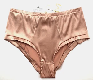 Myla Covent Garden Slip reichhaltige Seide hoch tailliert Größe Small pfirsichfarben UVP 85 £ neu mit Etikett - Bild 1 von 6