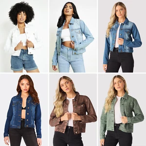 JMOJO Womens Denim Jacket Ladies Cotton Coat Girls Winter Outwear Warm Jean Top - Picture 1 of 106