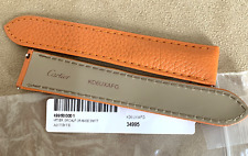 Cartier Watch Strap KD6UXAFG Orange Calf Leather 18/16 Deployant 7.75" FRANCE Sg