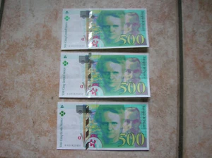 FRANCE 3 BILLETS DE 500 francs pierre et marie curie CONSECUTIF suive (c213) - Picture 1 of 2