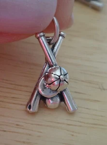 Charm berretto palla mazze softball baseball argento sterling 3D 19x17x8 mm! - Foto 1 di 6