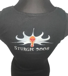 Wild Turkey Bourbon Sturgis 2008 Tank Top Shirt Womens Medium Ribbed Black - Bild 1 von 5
