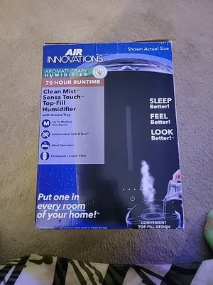 Air Innovations Humidificador Relleno Superior Niebla Limpia 70 Horas Tiempo de Funcionamiento Aroma MH-325 Negro Foto 1 de 4