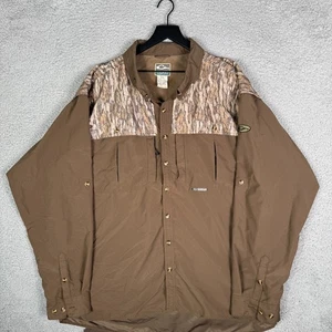 Drake Waterfowl Camo Shirt Men's 3XL Brown Long Sleeve Button Up Vented Mesh - Picture 1 of 8