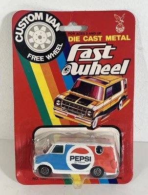 Vintage Yatming Fast Wheels Custom Ford Pepsi Van On Sealed Card  - Image 1 of 4