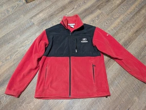 Georgia Bulldogs Columbia Fleece Full Zip Hoodie Jacket Mens Large Football - Picture 1 of 5
