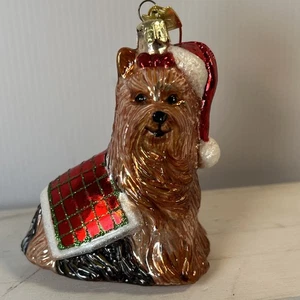 Kurt S Adler Glass Yorkshire Terrier Christmas Ornament - Picture 1 of 15