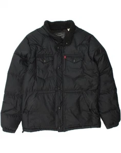 Chaqueta acolchada LEVI'S UK 40 grande negra poliéster CK38 para hombre - Imagen 1 de 3