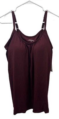 Camiseta sin mangas 32 Degrees Cool XL sujetador incorporado correa de espagueti en granate NUEVO Foto 1 de 4