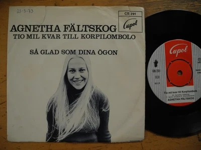 AGNETHA FÄLTSKOG Tio mil kvar till Korpilombolo 45 7" single 1972 Sweden VG(+) - Image 1 of 2