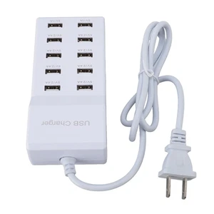 10 Port USB Charger Hub 50W High Power Multi Port Multifunction Safe Portabl NEW - Afbeelding 1 van 12