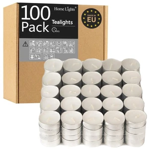 Tealight Candles - 4 Hours - Giant 100,200,300 Bulk Packs - White Unscented E... - Picture 1 of 8