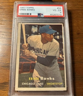1957 Topps Ernie Banks #55 PSA 4 VG-EX.  - Image 1 of 4