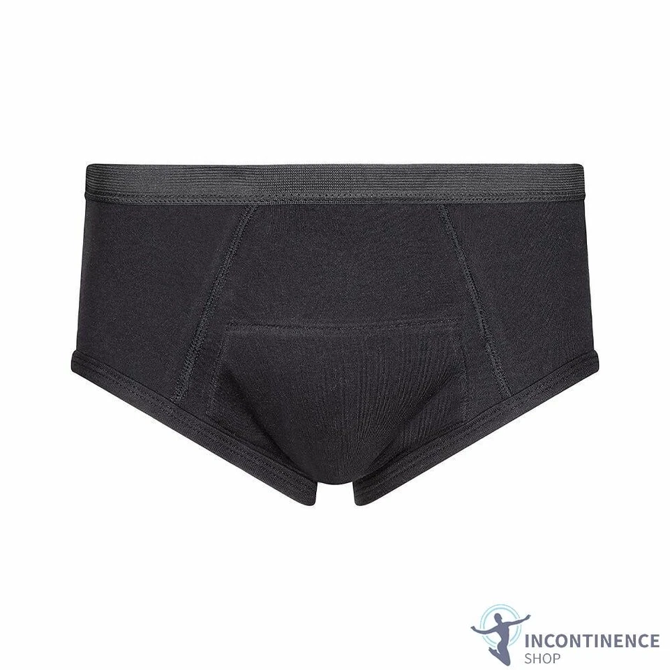 Drylife Men's Washable Incontinence Underwear with Pouch - Black - X-Large