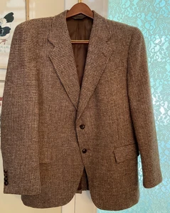 VTG Harris Tweed Sport Coat Browns Kuppenheimer  44R - Picture 1 of 11