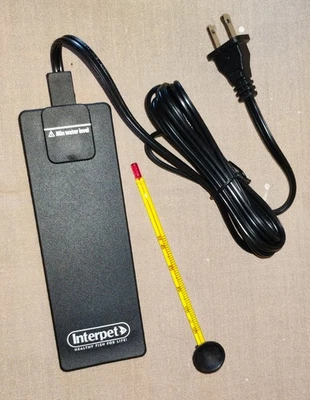 Interpet Heater Flat Life Thermal 15w up to  4 Gallon Aquarium + Thermometer - Image 1 of 4