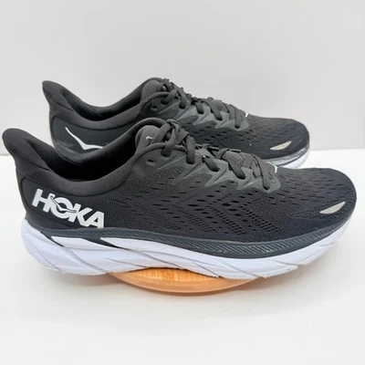 Кроссовки беговые мужские Hoka Clifton 8 черные белые легкие комфортные размер 9,5D - Изображение 1 из 4