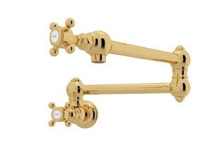NEU Rohl A1451XMULB-2 Wandhalterung Schwenkarm Topffüller - Messing unlackiert  - Bild 1 von 14