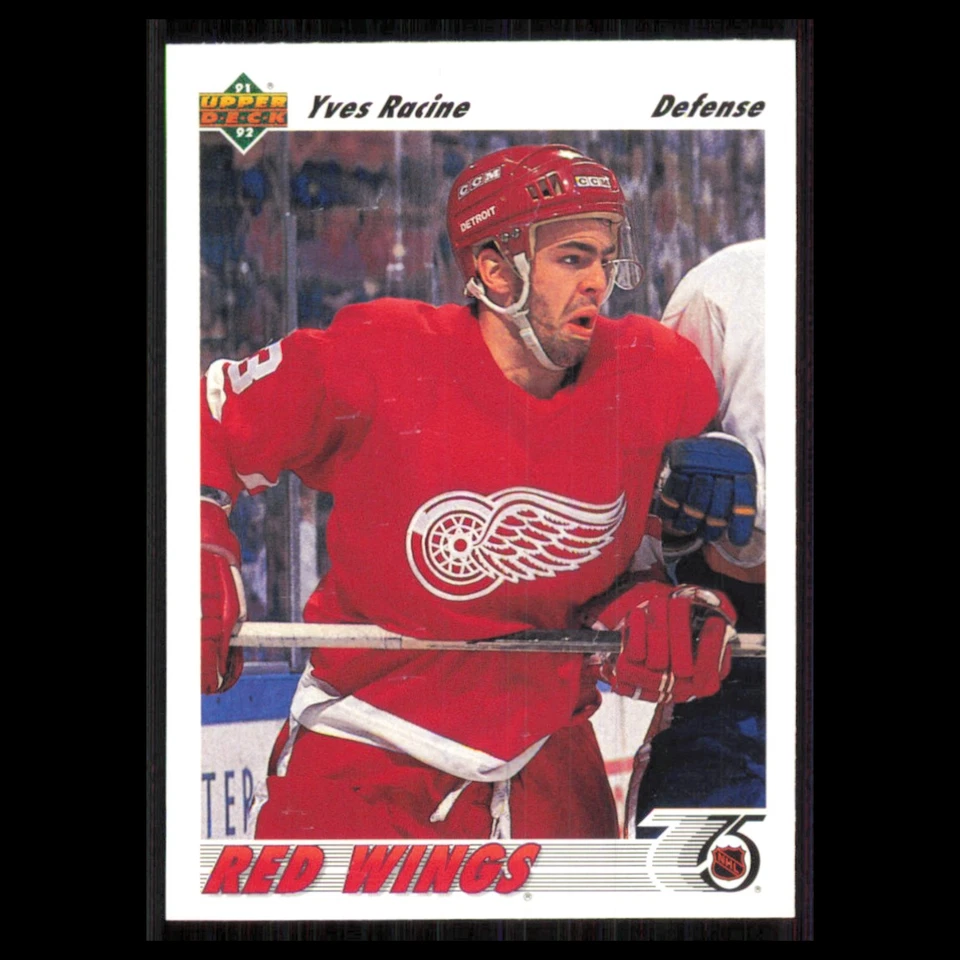 Yves Racine #498 1991 Upper Deck Detroit Red Wings Hockey Card NHL NM - Image 1 of 3