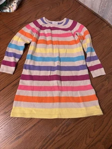 Vestito maglione Hanna Andersson bambina 130 8 righe arcobaleno - Foto 1 di 4