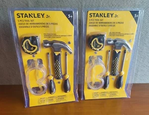 Stanley Jr. Tool Kit 5 pc Kids Work Set Hammer Goggle Tape Measure 2 Screwdriver - Picture 1 of 3