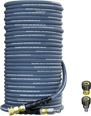Manguera para lavadora a presión 200 pies 4500 psi 3/8" manguera de alimentación resistente a torceduras de 2 trenzas control de calidad Foto 1 de 4