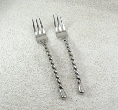 Tenedor de ensalada Vinci 3 dientes Gibson lote de 2 cubiertos de acero inoxidable espiral giro derecho Foto 1 de 3