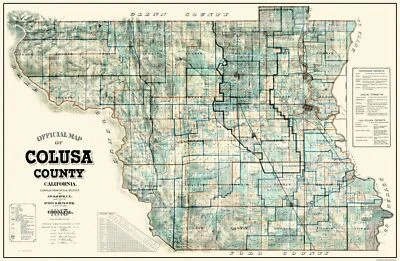 MAPS OF THE PAST Historic County Map - Colusa County California - Kaerth 1915 - 35.31 x 23